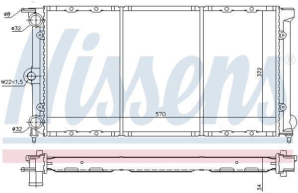Radiateur moteur (Radiateur de refroidissement) NISSENS ref. 652611