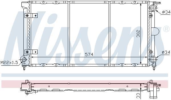 Radiateur moteur (Radiateur de refroidissement) NISSENS ref. 65264