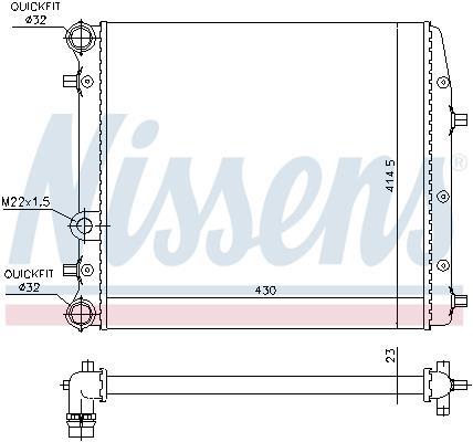 Radiateur moteur (Radiateur de refroidissement) NISSENS ref. 652691