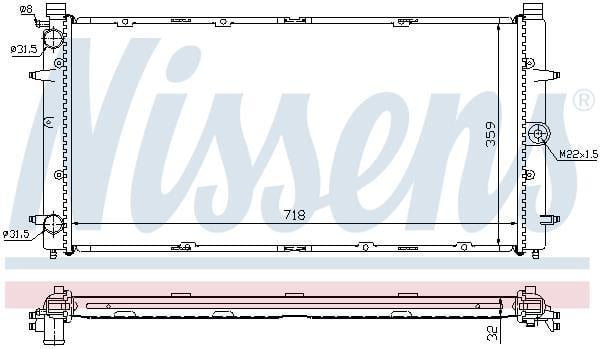 Radiateur moteur (Radiateur de refroidissement) NISSENS ref. 65273A