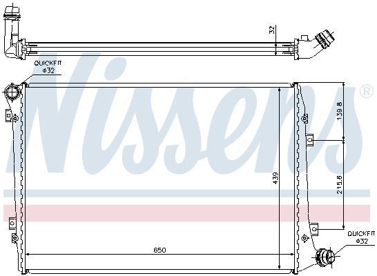 Radiateur moteur (Radiateur de refroidissement) NISSENS ref. 65291A