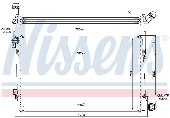 Radiateur moteur (Radiateur de refroidissement) NISSENS ref. 65292