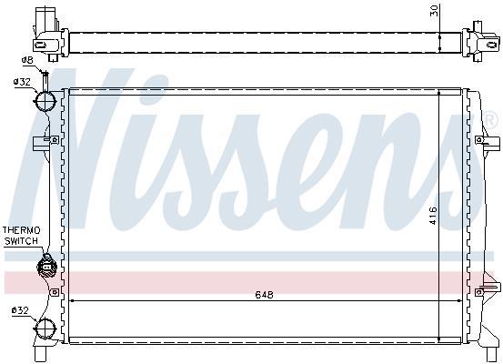 Radiateur moteur (Radiateur de refroidissement) NISSENS 65296