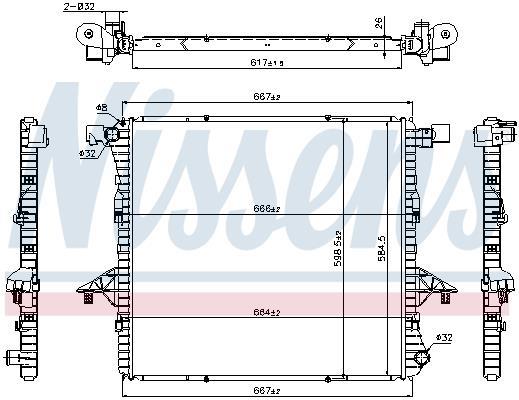 Radiateur moteur (Radiateur de refroidissement) NISSENS 65298