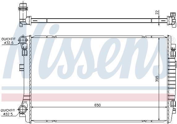 Radiateur moteur (Radiateur de refroidissement) NISSENS ref. 65303