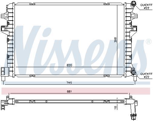 Radiateur moteur (Radiateur de refroidissement) NISSENS ref. 65306