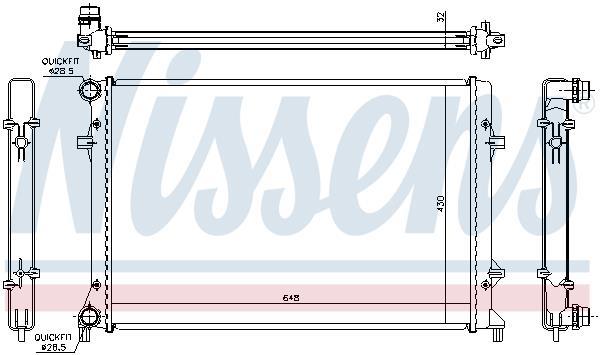 Radiateur moteur (Radiateur de refroidissement) NISSENS 65307