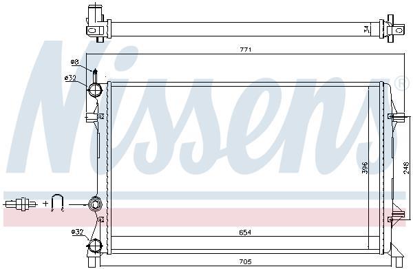Radiateur moteur (Radiateur de refroidissement) NISSENS 65321