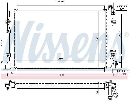 Radiateur basse température, intercooler NISSENS ref. 65324