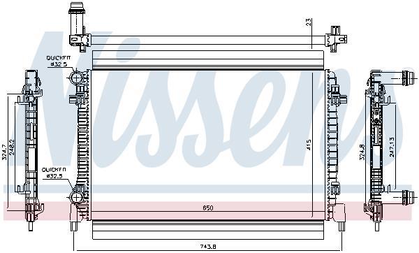 Radiateur moteur (Radiateur de refroidissement) NISSENS 65327