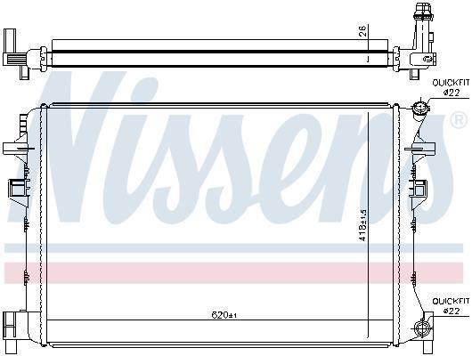 Radiateur moteur (Radiateur de refroidissement) NISSENS 65328