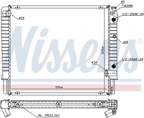 Radiateur moteur (Radiateur de refroidissement) NISSENS 65509A