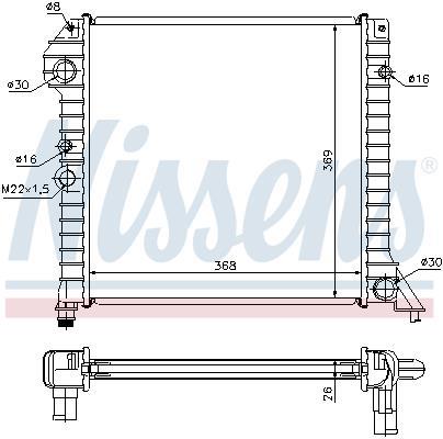 Radiateur moteur (Radiateur de refroidissement) NISSENS 65518