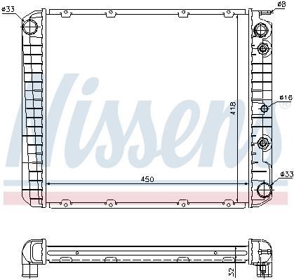 Radiateur moteur (Radiateur de refroidissement) NISSENS ref. 65520A