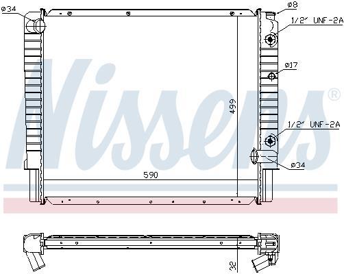 Radiateur moteur (Radiateur de refroidissement) NISSENS 65523A