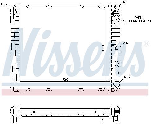 Radiateur moteur (Radiateur de refroidissement) NISSENS ref. 65525A