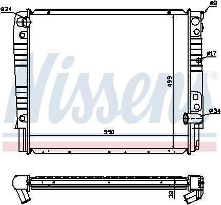 Radiateur moteur (Radiateur de refroidissement) NISSENS 65528A