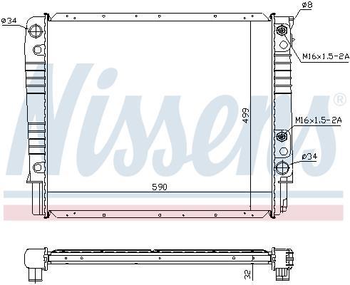 Radiateur moteur (Radiateur de refroidissement) NISSENS 65530A