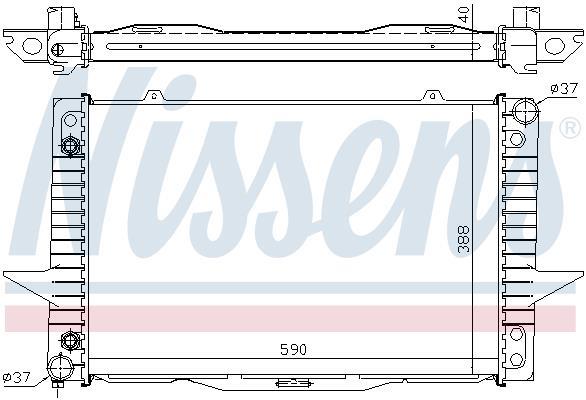 Radiador, refrigeración del motor NISSENS ref. 65535A