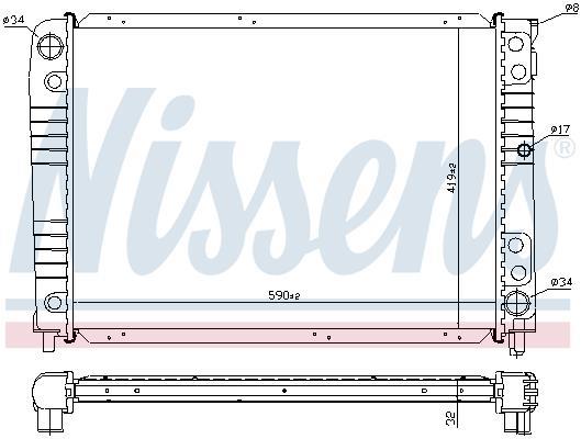 Radiateur moteur (Radiateur de refroidissement) NISSENS ref. 65537A
