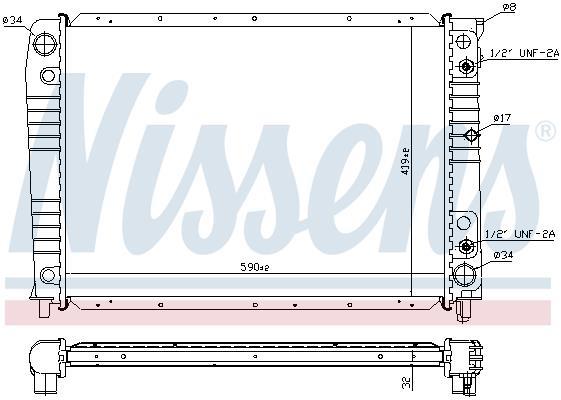 Radiateur moteur (Radiateur de refroidissement) NISSENS 65538A