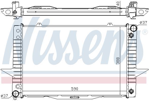 Radiateur moteur (Radiateur de refroidissement) NISSENS ref. 65540A