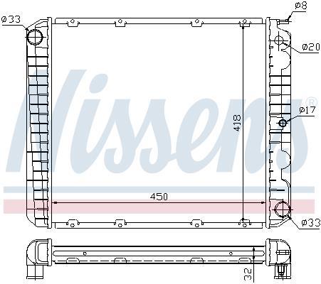 Radiateur moteur (Radiateur de refroidissement) NISSENS ref. 65545A
