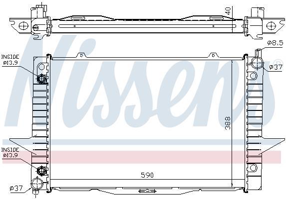 Radiateur moteur (Radiateur de refroidissement) NISSENS ref. 65548A