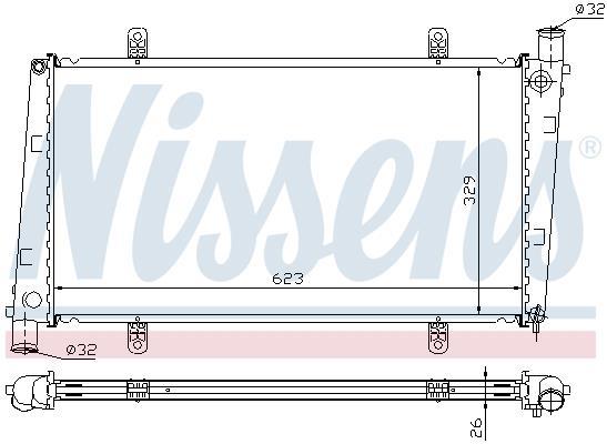 Radiateur moteur (Radiateur de refroidissement) NISSENS ref. 65551A
