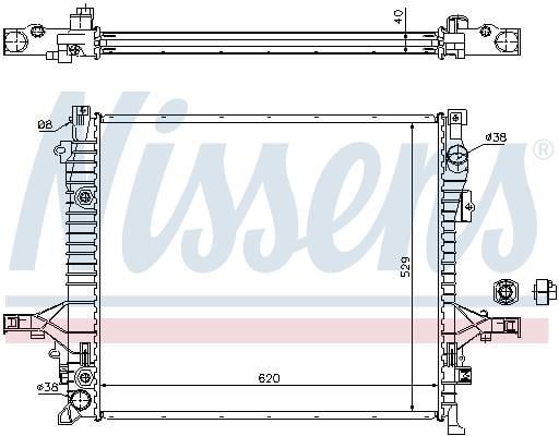 Radiateur moteur (Radiateur de refroidissement) NISSENS ref. 65613A