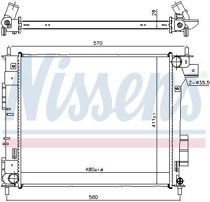 Radiateur moteur (Radiateur de refroidissement) NISSENS ref. 666204