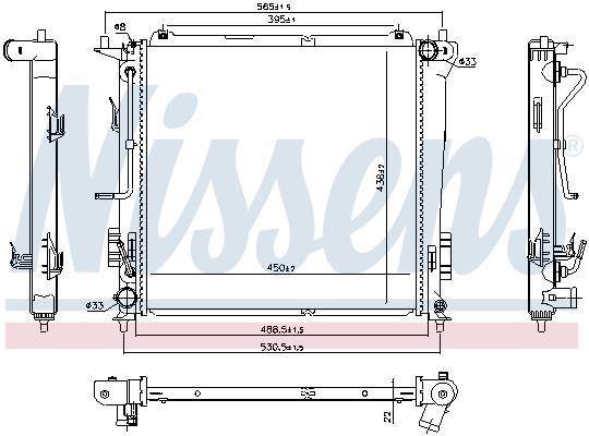 Radiateur moteur (Radiateur de refroidissement) NISSENS ref. 666216