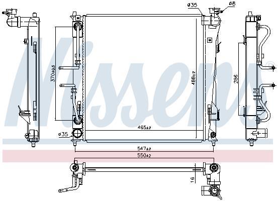 Radiateur moteur (Radiateur de refroidissement) NISSENS ref. 666220