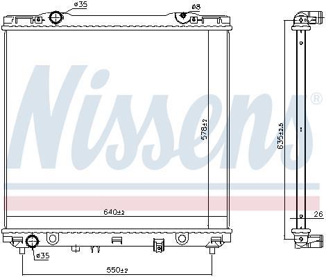 Radiateur moteur (Radiateur de refroidissement) NISSENS ref. 666226