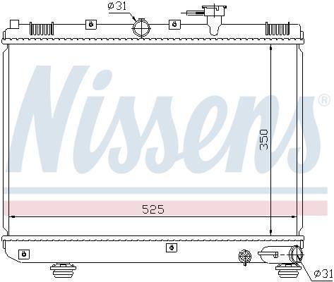 Radiateur moteur (Radiateur de refroidissement) NISSENS 66624
