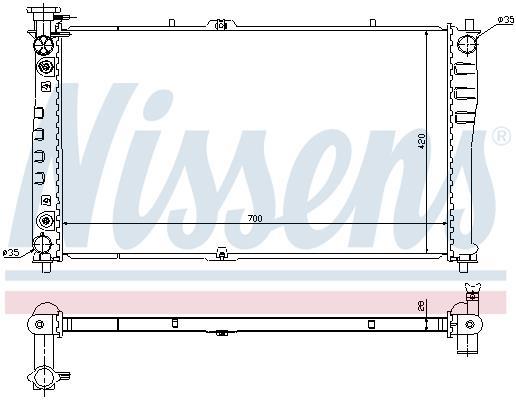 Radiateur moteur (Radiateur de refroidissement) NISSENS 66640