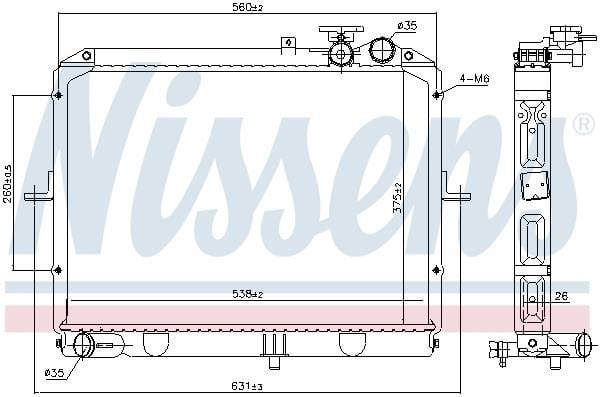 Radiateur moteur (Radiateur de refroidissement) NISSENS 66645