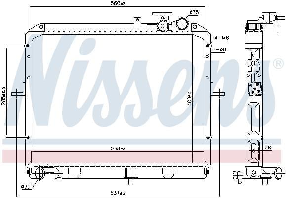 Radiateur moteur (Radiateur de refroidissement) NISSENS 66646