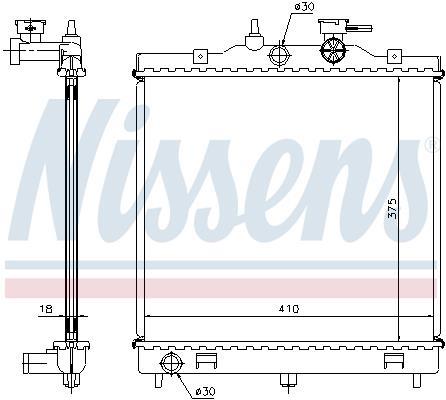 Radiateur moteur (Radiateur de refroidissement) NISSENS 66655