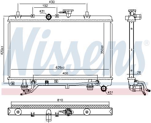 Radiateur moteur (Radiateur de refroidissement) NISSENS ref. 66663