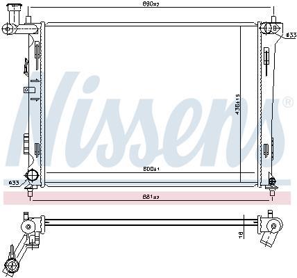 Radiateur moteur (Radiateur de refroidissement) NISSENS 66674