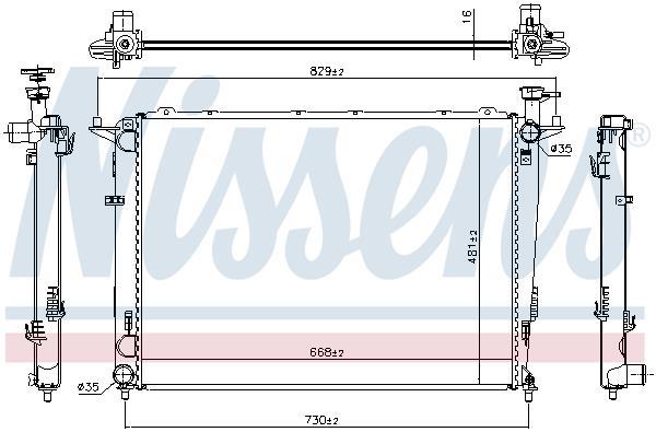 Radiateur moteur (Radiateur de refroidissement) NISSENS 66693