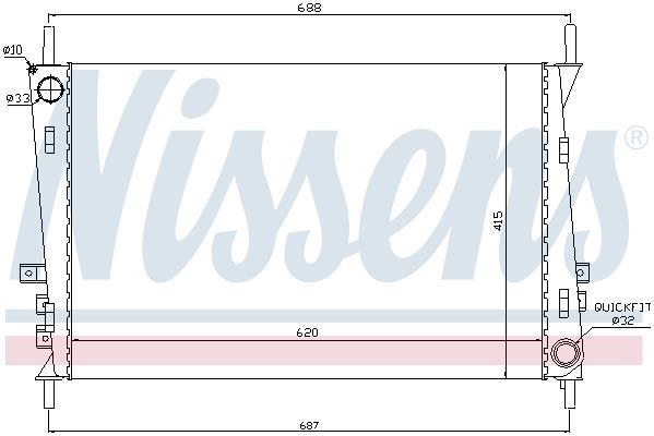 Radiateur moteur (Radiateur de refroidissement) NISSENS ref. 692794