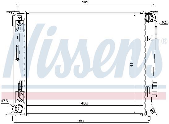 Radiateur moteur (Radiateur de refroidissement) NISSENS 66730