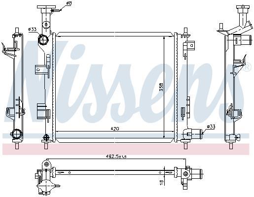 Radiateur moteur (Radiateur de refroidissement) NISSENS 66747