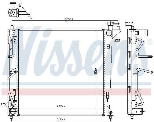 Radiateur moteur (Radiateur de refroidissement) NISSENS ref. 66763