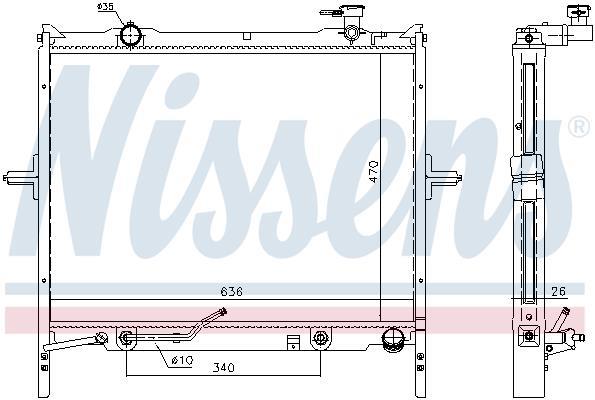 Radiateur moteur (Radiateur de refroidissement) NISSENS 66772