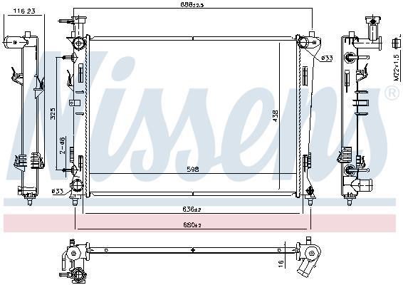 Radiateur moteur (Radiateur de refroidissement) NISSENS 66778