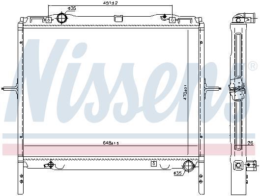 Radiateur moteur (Radiateur de refroidissement) NISSENS ref. 66779