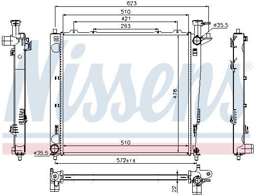 Radiateur moteur (Radiateur de refroidissement) NISSENS ref. 66782